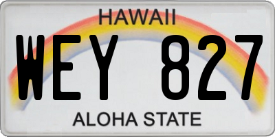 HI license plate WEY827