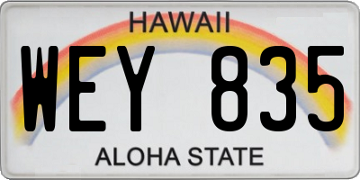 HI license plate WEY835