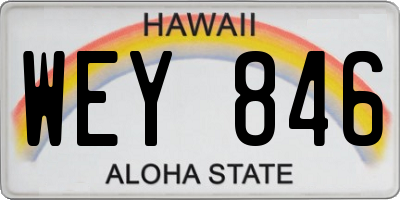 HI license plate WEY846
