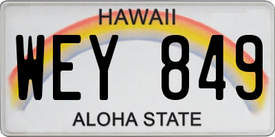 HI license plate WEY849