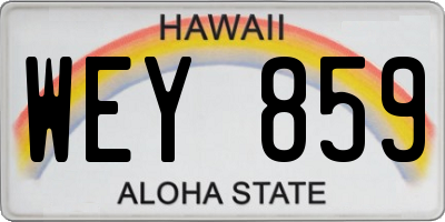 HI license plate WEY859