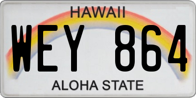 HI license plate WEY864