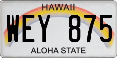 HI license plate WEY875