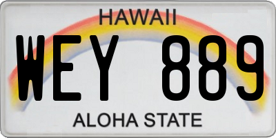 HI license plate WEY889