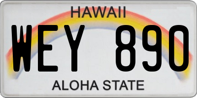 HI license plate WEY890