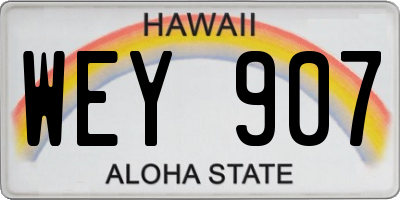 HI license plate WEY907