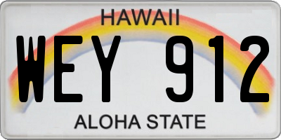 HI license plate WEY912