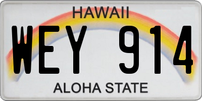 HI license plate WEY914