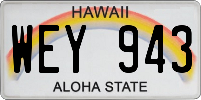 HI license plate WEY943
