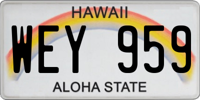 HI license plate WEY959