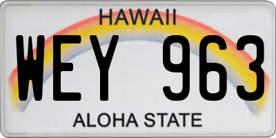 HI license plate WEY963