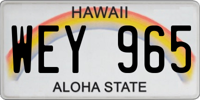 HI license plate WEY965