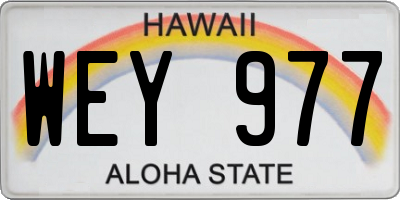 HI license plate WEY977