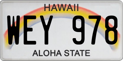HI license plate WEY978