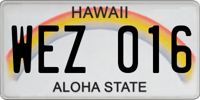 HI license plate WEZ016