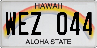 HI license plate WEZ044