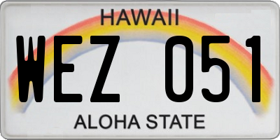 HI license plate WEZ051