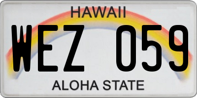 HI license plate WEZ059