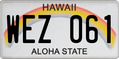 HI license plate WEZ061