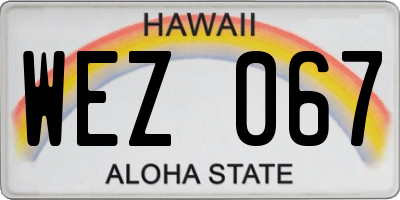 HI license plate WEZ067