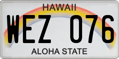 HI license plate WEZ076