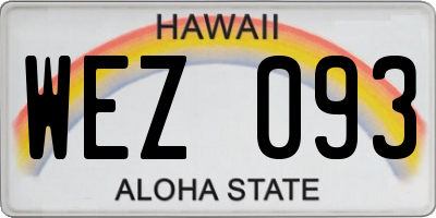 HI license plate WEZ093