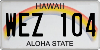 HI license plate WEZ104