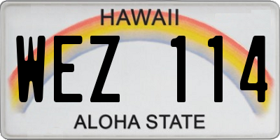 HI license plate WEZ114