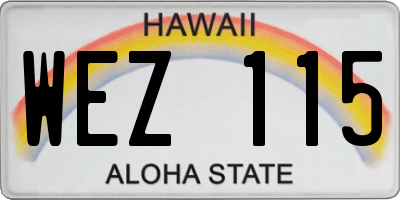 HI license plate WEZ115