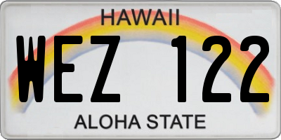 HI license plate WEZ122