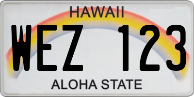 HI license plate WEZ123