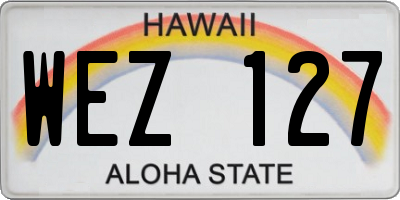 HI license plate WEZ127