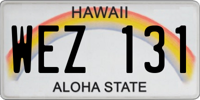 HI license plate WEZ131