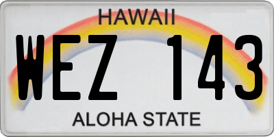 HI license plate WEZ143