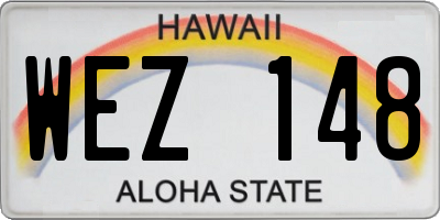 HI license plate WEZ148