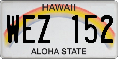 HI license plate WEZ152