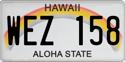 HI license plate WEZ158