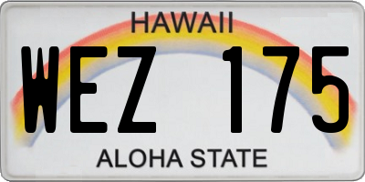 HI license plate WEZ175