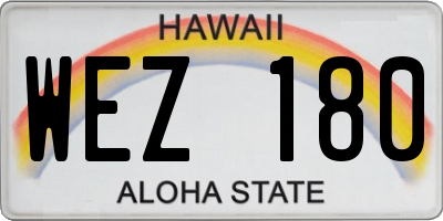 HI license plate WEZ180
