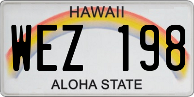 HI license plate WEZ198