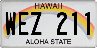 HI license plate WEZ211