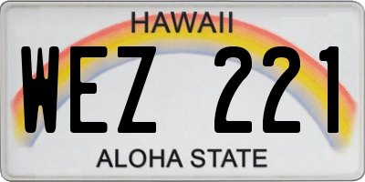 HI license plate WEZ221