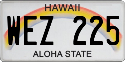HI license plate WEZ225