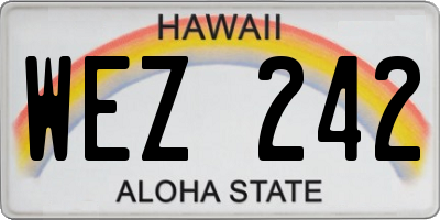 HI license plate WEZ242
