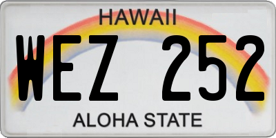 HI license plate WEZ252