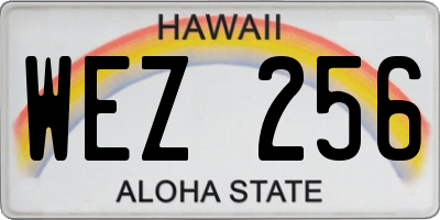 HI license plate WEZ256