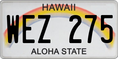 HI license plate WEZ275