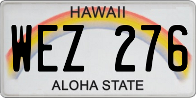 HI license plate WEZ276