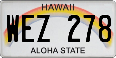 HI license plate WEZ278