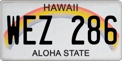 HI license plate WEZ286